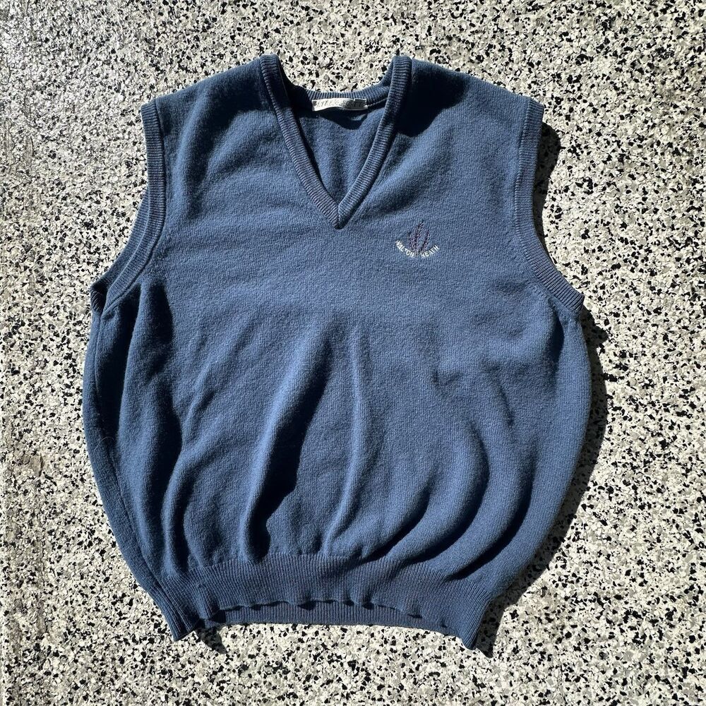Vintage Lyle & Scott Sweater Vest Mens L Pure New Wool Made In Scotland Golf